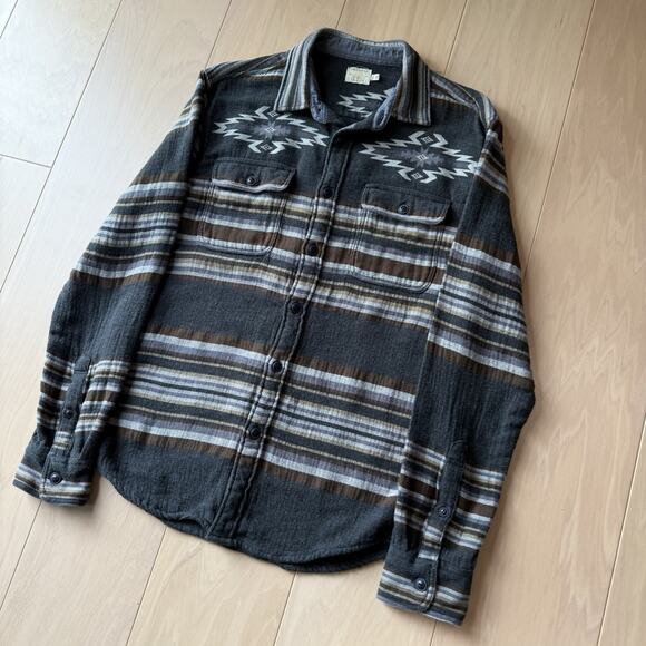 Faherty Doug Good Feather Canyon Shirt S Multicolor Argyle Flannel Western - Picture 9 of 9